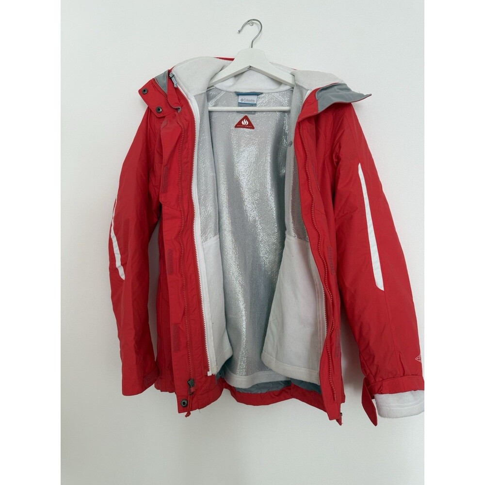✿ Columbia Interchange Omni-Heat 3-in-1 Red Jacket w/ Zip-In Fleece Liner S